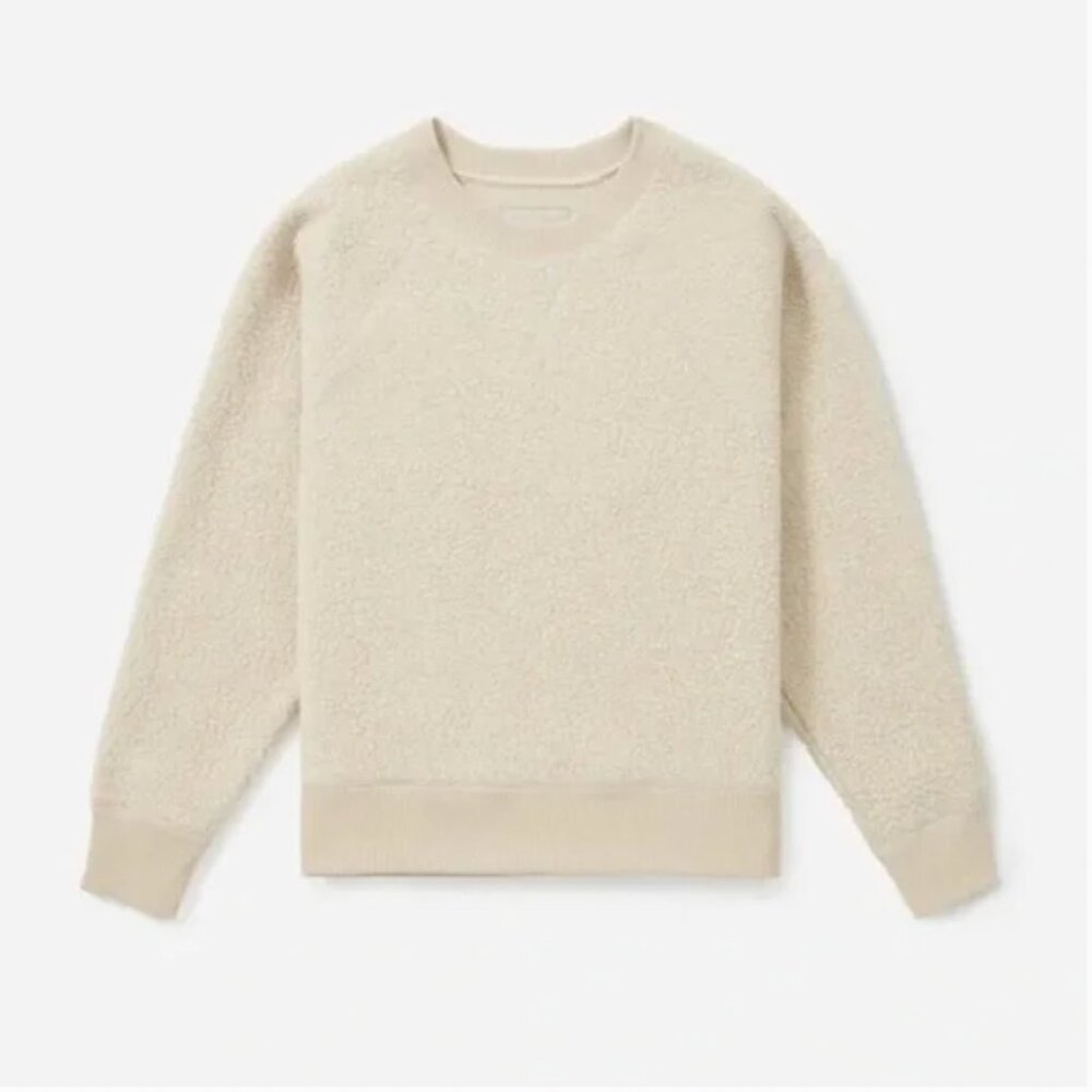 EVERLANE cream The ReNew Fleece Raglan crewneck sweatshirt M